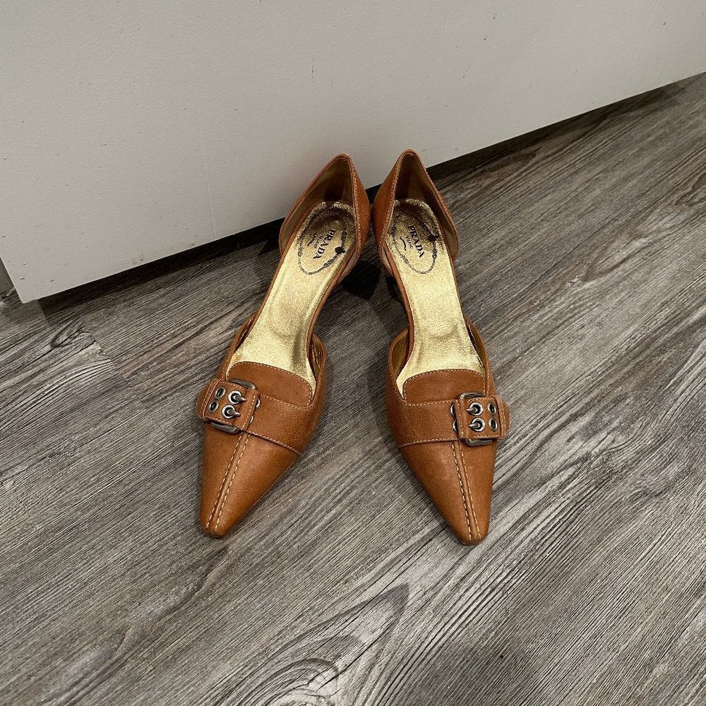 Prada buckle kitten pump Heels